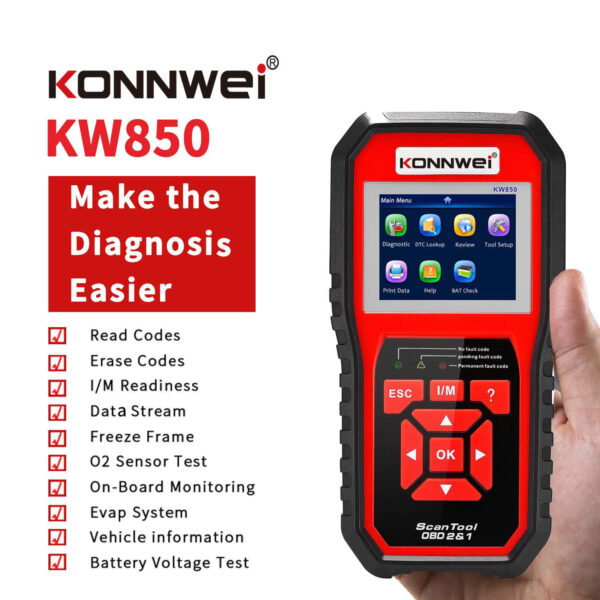 KW850 OBD2 CAN BUS Code Reader car engine fault code detector scanner - Image 3