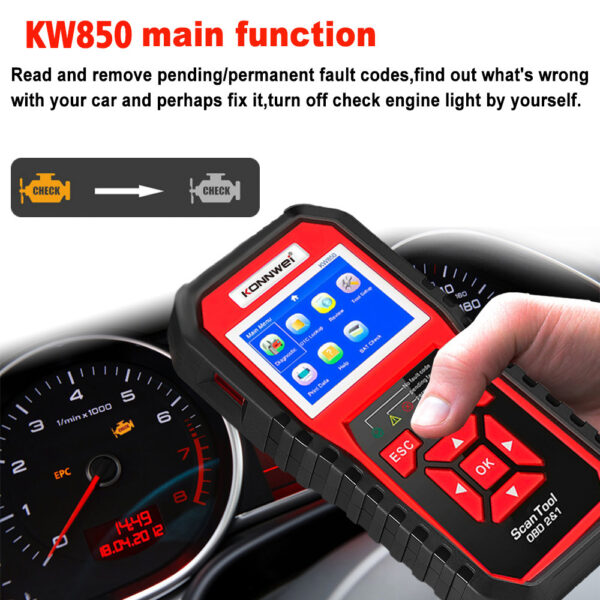 KW850 OBD2 CAN BUS Code Reader car engine fault code detector scanner - Image 4