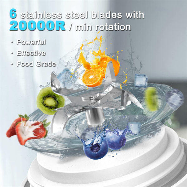 Portable Blender Juicer Personal Size Blender For Shakes And Smoothies With 6 Blade Mini Blender Kitchen Gadgets - Image 2